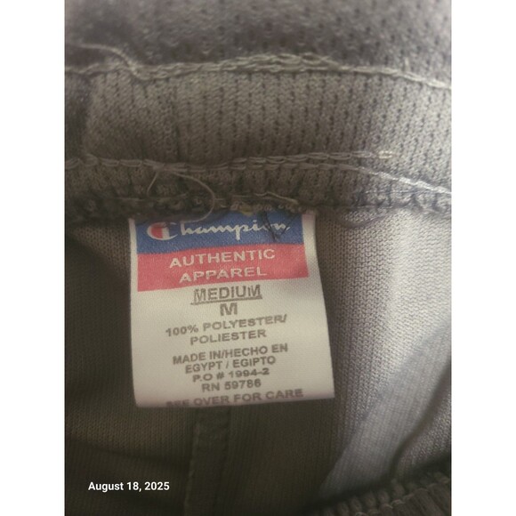 Champion Men's Athletic Shorts Grey White Size Medium w/pockets - Picture 3 of 4